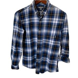 Eddie Bauer Plaid Denim Button-down Shirt Size M